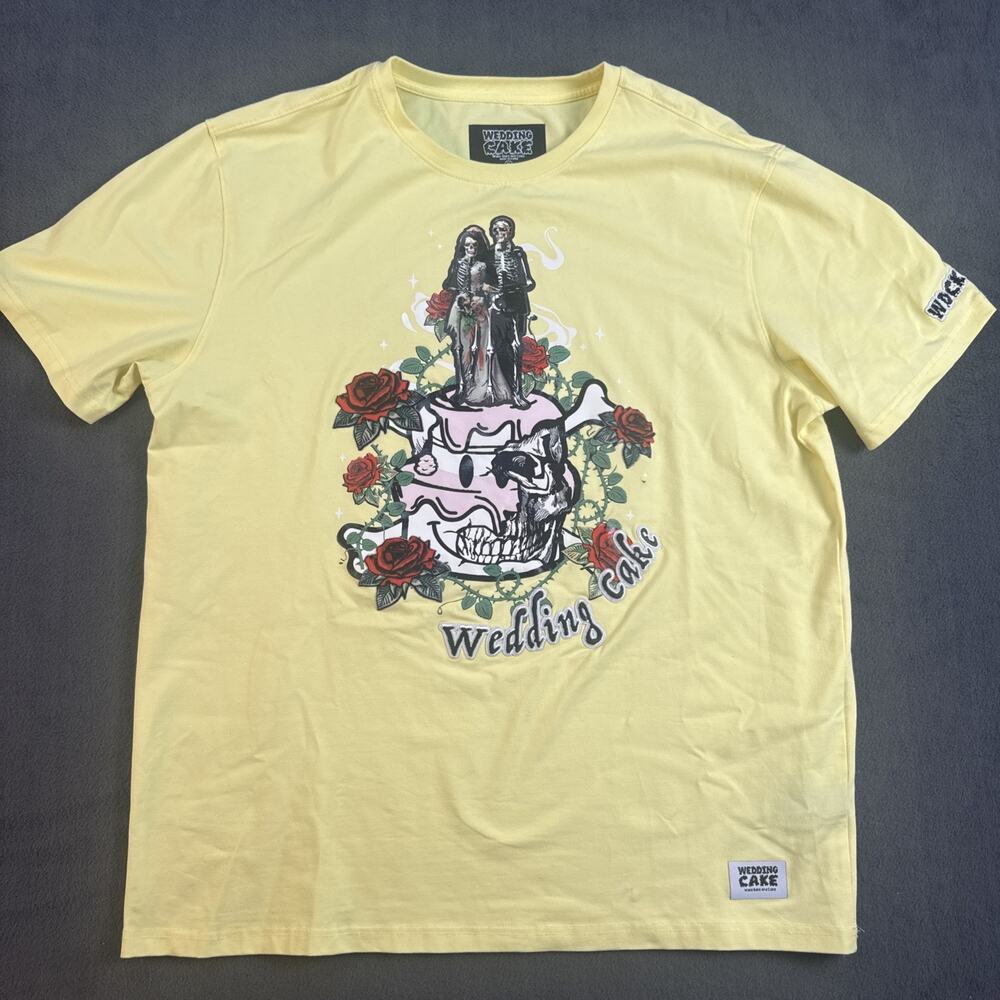 Wedding Cake T Shirt Yellow Skeleton Size XL